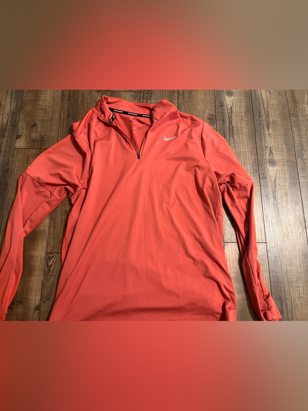 Nike Men’s Coral-Red Quarter Zip Performance Jacket